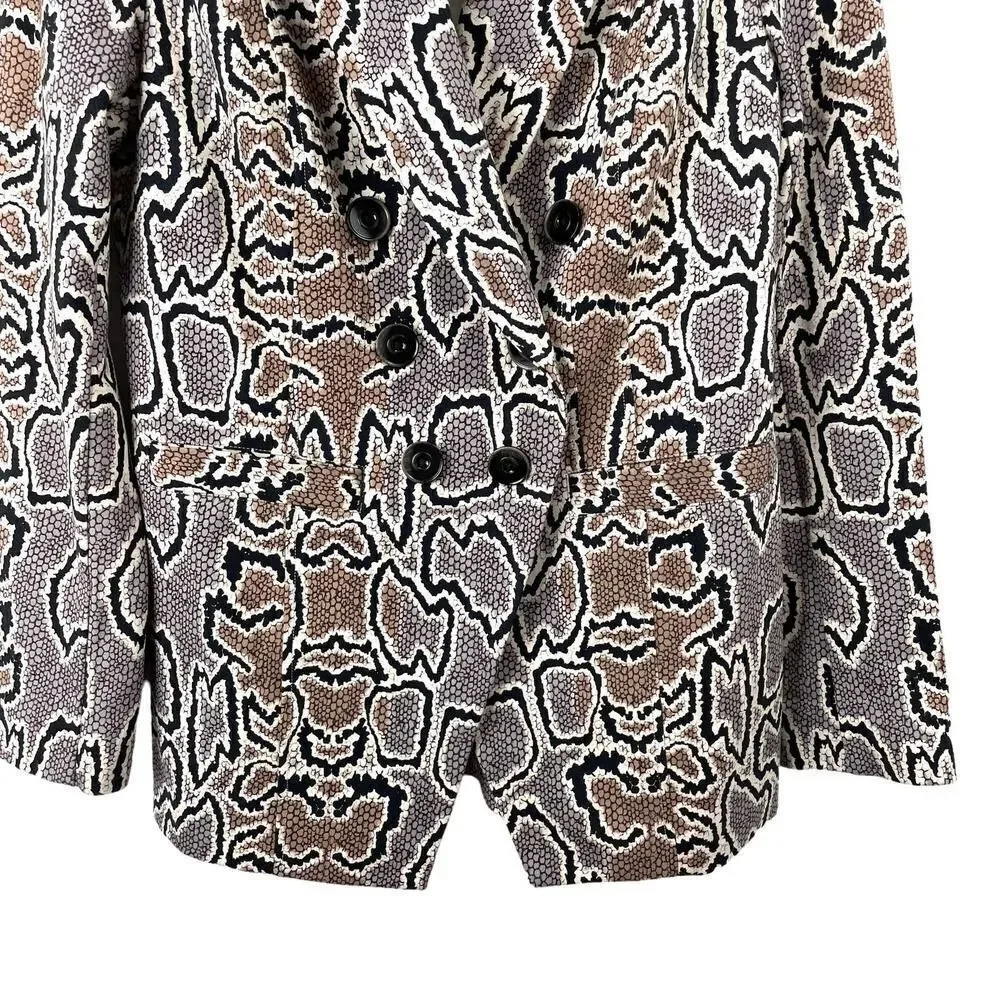 CAbi #3733 Python Blazer Snake‎ Print Tan Gray Jacket Sz 6 corpcore animal print